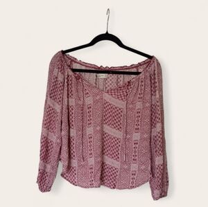Women's Patterned Off-Shoulder Top Size XS Ambercrombie & Fitch